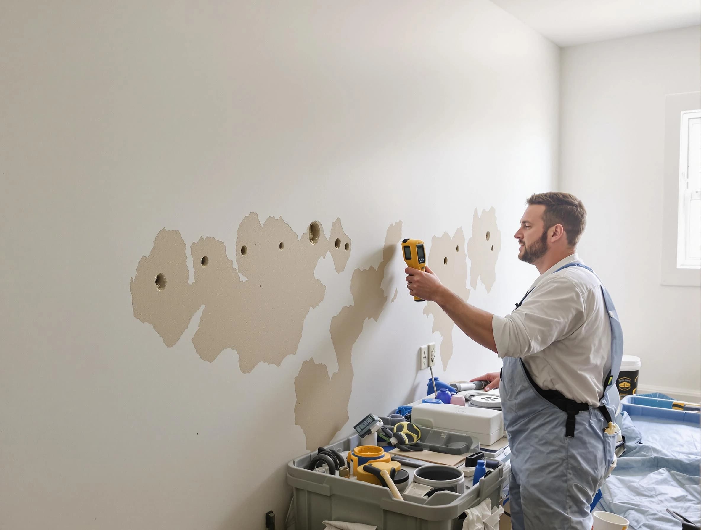 Wadsworth House Painters repairing damaged drywall in Wadsworth