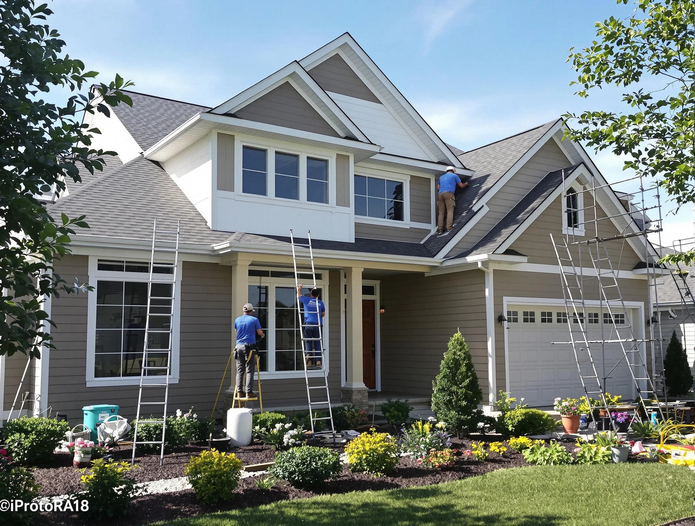 Detailed exterior painting by Wadsworth House Painters in Wadsworth