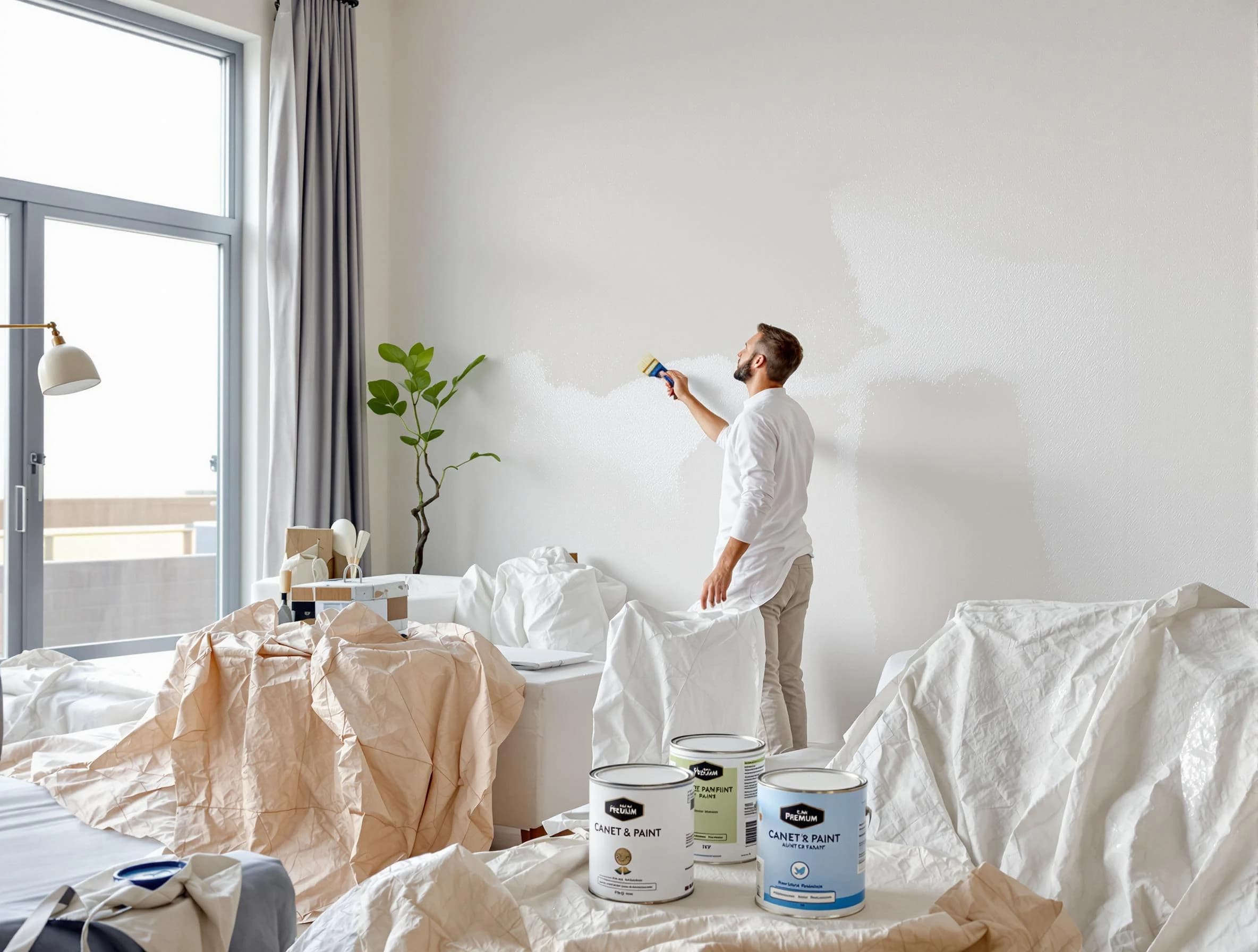 Wadsworth House Painters team carefully painting an interior wall in Wadsworth, OH