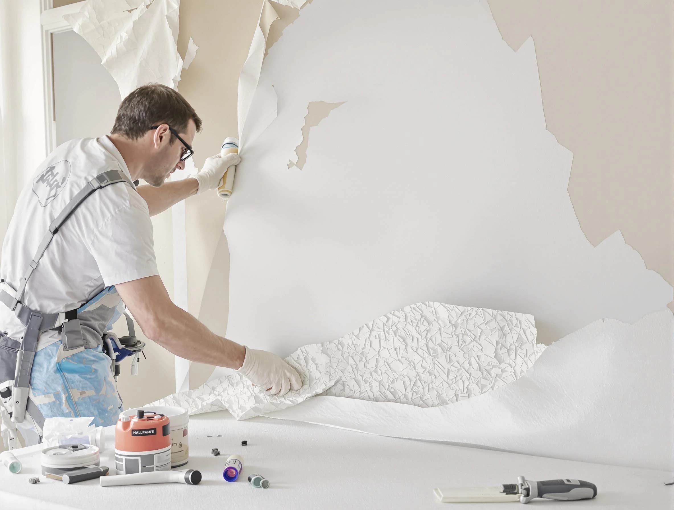 Detailed wallpaper removal and wall prep by Wadsworth House Painters in Wadsworth